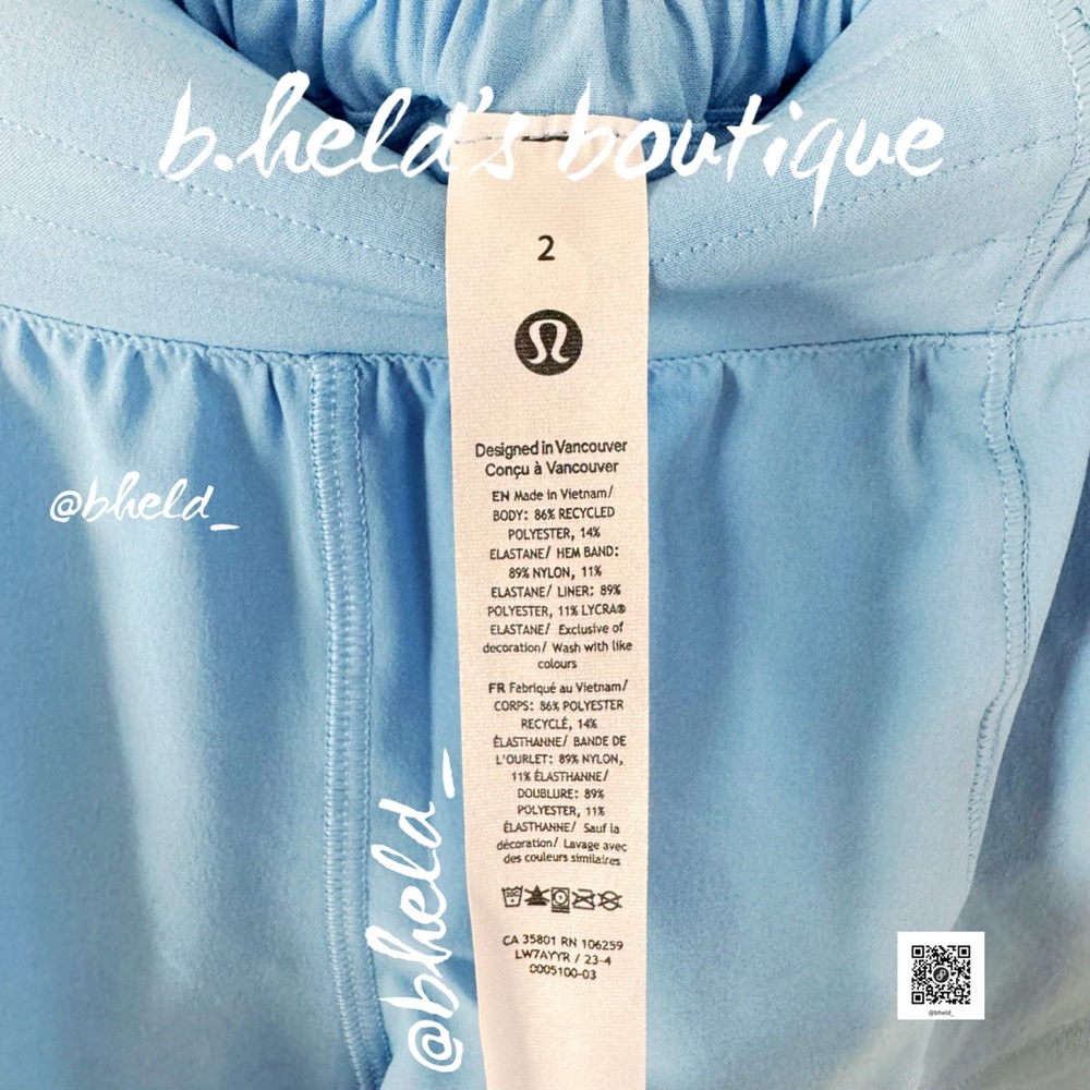 lululemon Hotty Hot High-Rise Lined Short 2.5" Aero Blue Pastel Size 2 New NWT - Picture 7 of 12